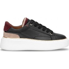 John Richardo 1247 Kadın Hakiki Deri Klasik Sneaker Siyah
