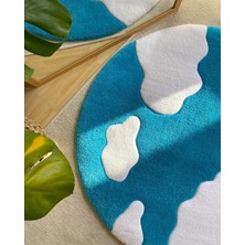 Bulutdesenli El Yapımıtufting Halı-Yumuşak Tüylü Halı -Kaymaz Taban Halı