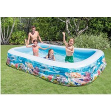 Intex Balık Desenli Şeffaf Aile Havuzu 305X183X56 cm + Deniz Topu Hediyeli