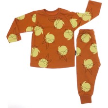 VİTASTORETR Kuş Desen Baskılı Pamuklu Bebek Sweat Takım-Kahverengi