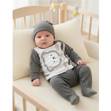 VİTASTORETR Cute Bear Çıtçıtlı Patikli Üçlü Bebek Takımı