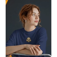 Muhtar Store Poodle Köpek Baskılı Kadın Oversize Tişört – Minimal Poodle Tasarım