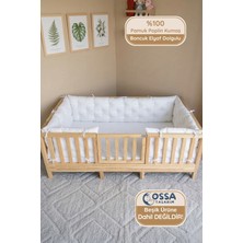 Yasetex Tasarım Montessori ve Beşik Için 4 Kenar Koruma Seti Beyaz Renk Pamuk Kumaş..