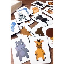 Feyza Design Hayvanları Eşleştirme Ahşap Oyunu - Montessori Eğitici Çocuk Oyuncağı