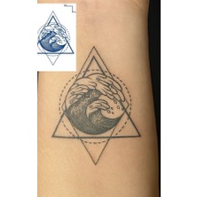 Dalga Figürlü 12 Saat Sonra Kararan Geçici Dövme Tattoo