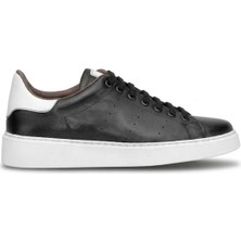 Ayakkabı Fuarı Elit VRA40658C Erkek Hakiki Deri Casual Ayakkabı Siyah