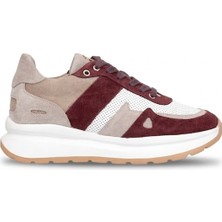 John Richardo 1248 Kadın Hakiki Deri Klasik Sneaker Bordo