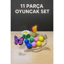 Feyza Design 11’li Kedi Oyuncak Seti – Zeka ve Avcılık Geliştirici Peluş Oyuncaklar