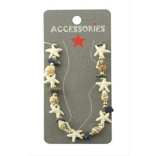 Bijuteri Net Deniz Yıldızı Deniz Kabuğu Kırık Doğaltaş Halhal