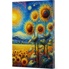 Lisinya Van Gogh 4 - Ayçiçekleri Çizgili Yan Boyamalı Defter