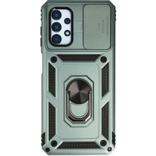 Magicool Samsung Galaxy A13 4g Kılıf Pars Lens Yüzüklü Silikon - Yeşil