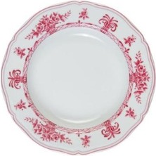 Le Coq Porcelaine Neos Anthiros - Tiryen Moru & Beyaz Çukur Tabak - 23 cm – Avrupa Üretimi Ithal Porselen