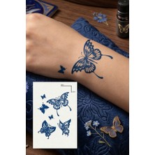 Kelebek Figürlü 12 Saat Sonra Kararan Geçici Dövme Tattoo 9X12 cm