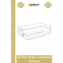 Carlburn Özel Üretim Şeffaf Plastik Katlanabilir Havalandırma Kanallı Saplı Organizatör Kadın Ayakkabı Kutusu