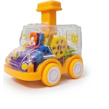 Gökyüzü Işığı Çocuklar Için Sevimli Çek Bırak-Bastır Bırak Kurmalı Şeffaf Mini Oyuncak Araba-Turuncu