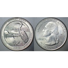 Banknoting Amerika Çeyrek Dolar 2015 P Ulusal Parklar-Delaware-Bombay Hook. Çilaltı.