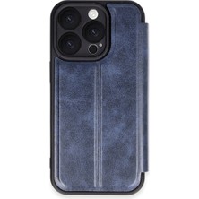 Kuzgun Ticaret Iphone 16 Pro Kılıf Flip Cover - Lacivert