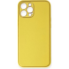 Magicool Iphone 12 Pro Max Kılıf Coco Deri Silikon Kapak - Sarı