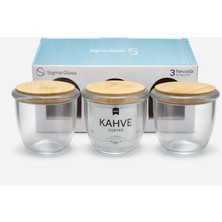 Bambu Kapaklı 3’lü Cam Saklama Kavanozu – Kahve, Baharat, Tuz & Şeker Için Şık Organizer