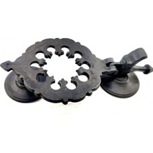 Kuzgun Ticaret Antika Tarz Dekoratif Pirinç Osmanlı Kapı Tokmağı, Taktak - 265X75MM, Oksit