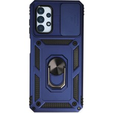 Kuzgun Ticaret Samsung Galaxy A33 5g Kılıf Pars Lens Yüzüklü Silikon - Lacivert