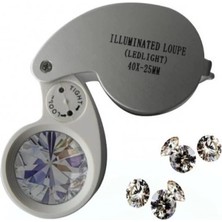 Magicool Mini 40X25MM Takı Büyüteç, Cep Büyüteç, Teftiş, Elmas Pullar, Madeni Kontrol Lup MG21011