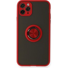 Magicool Iphone 11 Pro Kılıf Montreal Yüzüklü Silikon Kapak - Kırmızı