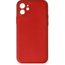 Magicool Iphone 12 Mini Kılıf Coco Deri Silikon Kapak - Kırmızı