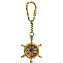 Kuzgun Ticaret Pirinç Dümenli Pusula Anahtarlık 16123A