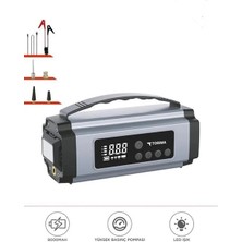 Kuzgun Ticaret Taşnabilir Dijital Ekranlı Araç Akü Takviyeli Işıklı Oto Marş Hava Kompresörü