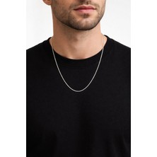 Siset Gümüş 925 Ayar  1,80 mm  Tilki  Kuyruğu  Erkek  Gümüş  Kolye