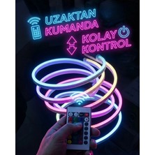 SHC4200 Rgb Akıllı LED Neon Şerit Işık 3 Metre Uzaktan Kumandalı Telefon Kontrollü Renkli Aydınlatma