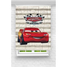 Enzo Home Yarış Arabası Desenli Baskılı Zebra Stor Perde – Çocuk Odası Dekoratif Zebra Perde