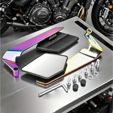 Gear5 Motosiklet Katlanır Gidon Kanat Ayna Delüx Model 6 Iridyum