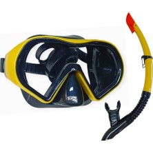 Net Damla Star Diving Dalış Maskesi ve Snorkel Yetişkin - 51712-SARI (Lisinya)