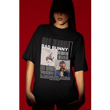 Sevbano Tasarım Bad Bunny Rapper Şarkıcı Baskılı Unisex Oversize Tişört