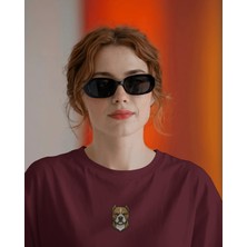 Muhtar Store Pitbull Köpek Baskılı Kadın Oversize Tişört – Minimal Pitbull Tasarım