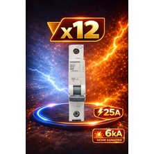 Kondel Aydınlatma Siemens 12 Adet 25A 1p B25 Otomatik Sigorta 6ka
