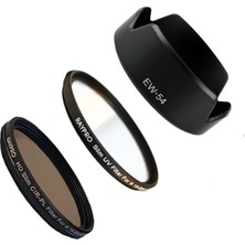 Raypro Canon Ef-M 18-55 mm Lens Için 52MM Uv Polarize Filtre Ew-54 Parasoley Seti