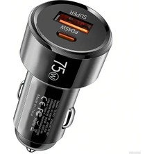 MidasTech Ally Turbocharge 75W Araç Şarj Cihazı – Çift Port (Usb-C + USB-A-(5775) Midiastech