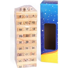 Feyza Design 48 Parça Ahşap Kule Denge ve Zeka Oyunu