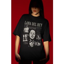 Sevbano Tasarım Lana Del Rey Şarkıcı Baskılı Unisex Oversize Tişört