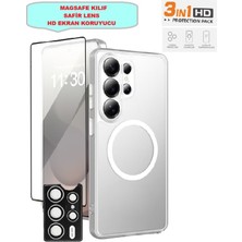 Teknoparkta Urr Samsung Uyumlu Galaxy S26 Ultra Kılıf Şeffaf Magsafe Ekran Koruyucu  Kamera Safir Lens