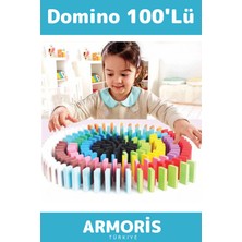Feyza Design Yaratıcı Öğretici Zeka Geliştirici El Göz Koordinasyonu Domino 100 Taş
