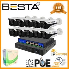 Özfırat Pvc Yapı 5 Mp 1440P 10 Dış Mekan Kameralı Ip Poe Güvenlik Seti