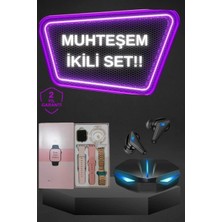 MidasTech Kadınlar Için Dokunmatik Ekran Akıllı Saat ve Gamer Kablosuz Bluetooth Kulaklık Anc Özelliği