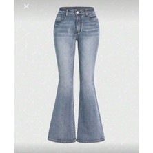 Butik Full Likralı Ispanyol Paça Jean Pantolon