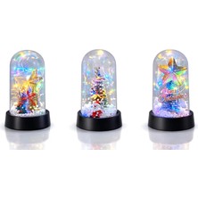 Epilons Yılbaşı Temalı Işıklı Dekoratif Cam Fanus ALK5038