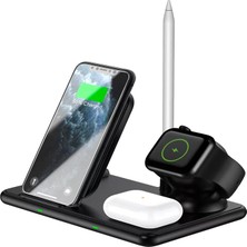MidasTech Ally W58 15W Qi Hızlı Şarj 4 In 1 Iphone+ Airpods Pro Kablosuz Şarj STANDI-(5775) Midiastech