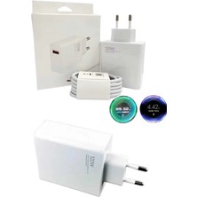 120 Watt Turbo Hızlı Şarj Aleti Seti Hızlı Şarj Adaptörü Beyaz Midastech